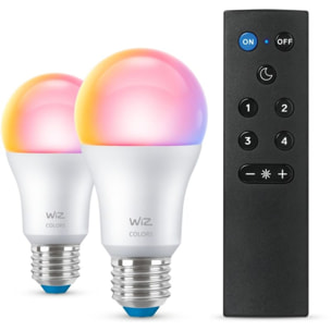 Ampoule LED connectée WIZ Kit E27 60W x2 + télécommande