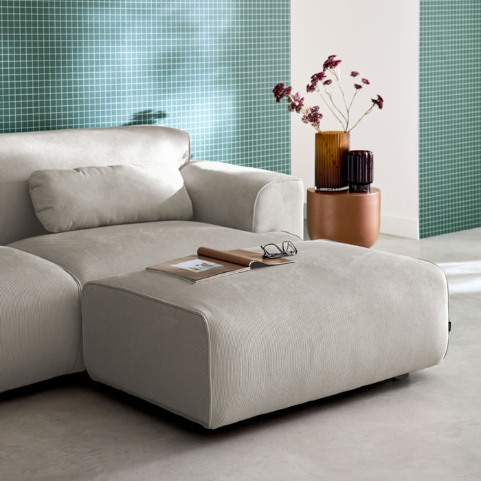 Pouf, repose-pieds pour canapé 3 places Wallas velours côtelé WALLAS