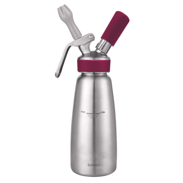Siphon professionnel inox GOBEL - cuve inox - tête inox - 0.5L