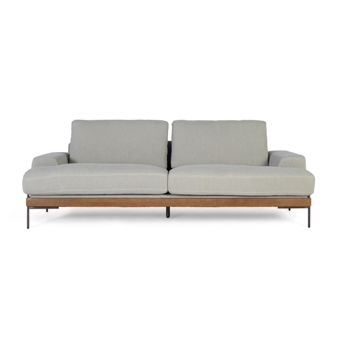 Sofá de 3 plazas tela lino - 80 x 225 x 89 cm