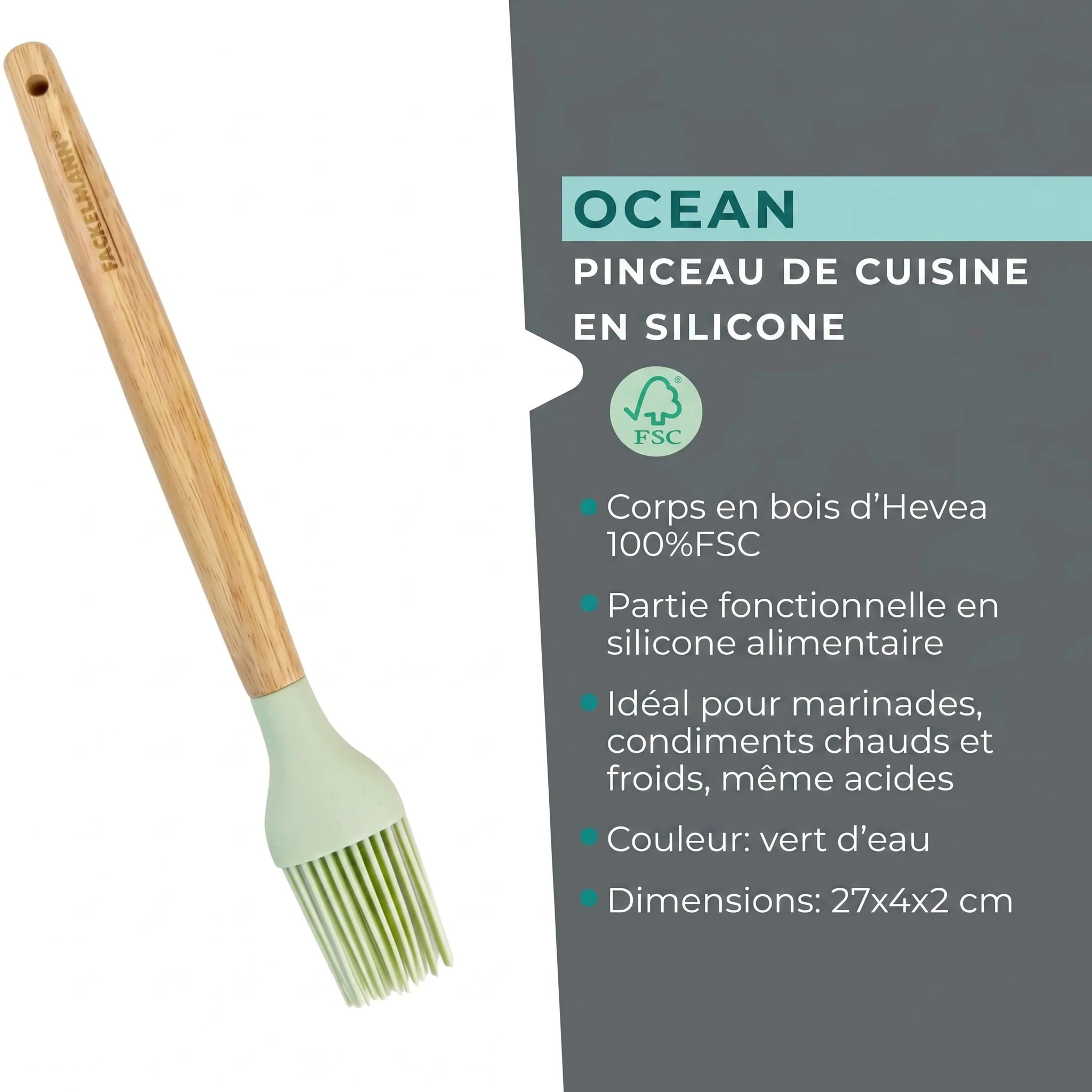 Pinceau de cuisine et pâtisserie en poils silicone Fackelmann OCEAN