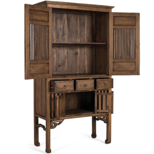 Armario de Madera de Teca 96 Cm Estilo Artesanal Vintage
