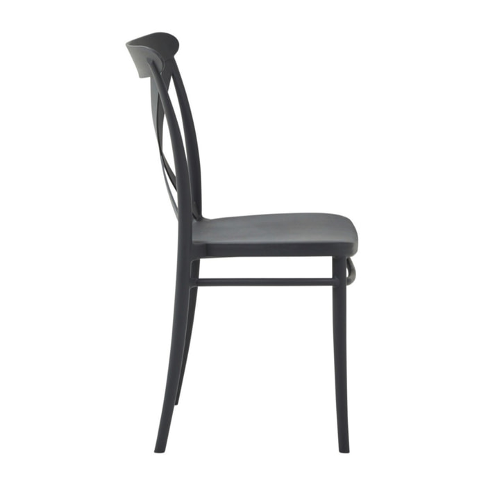 Set di 4 sedie ROTTERDAM in polipropilene antracite, impilabili