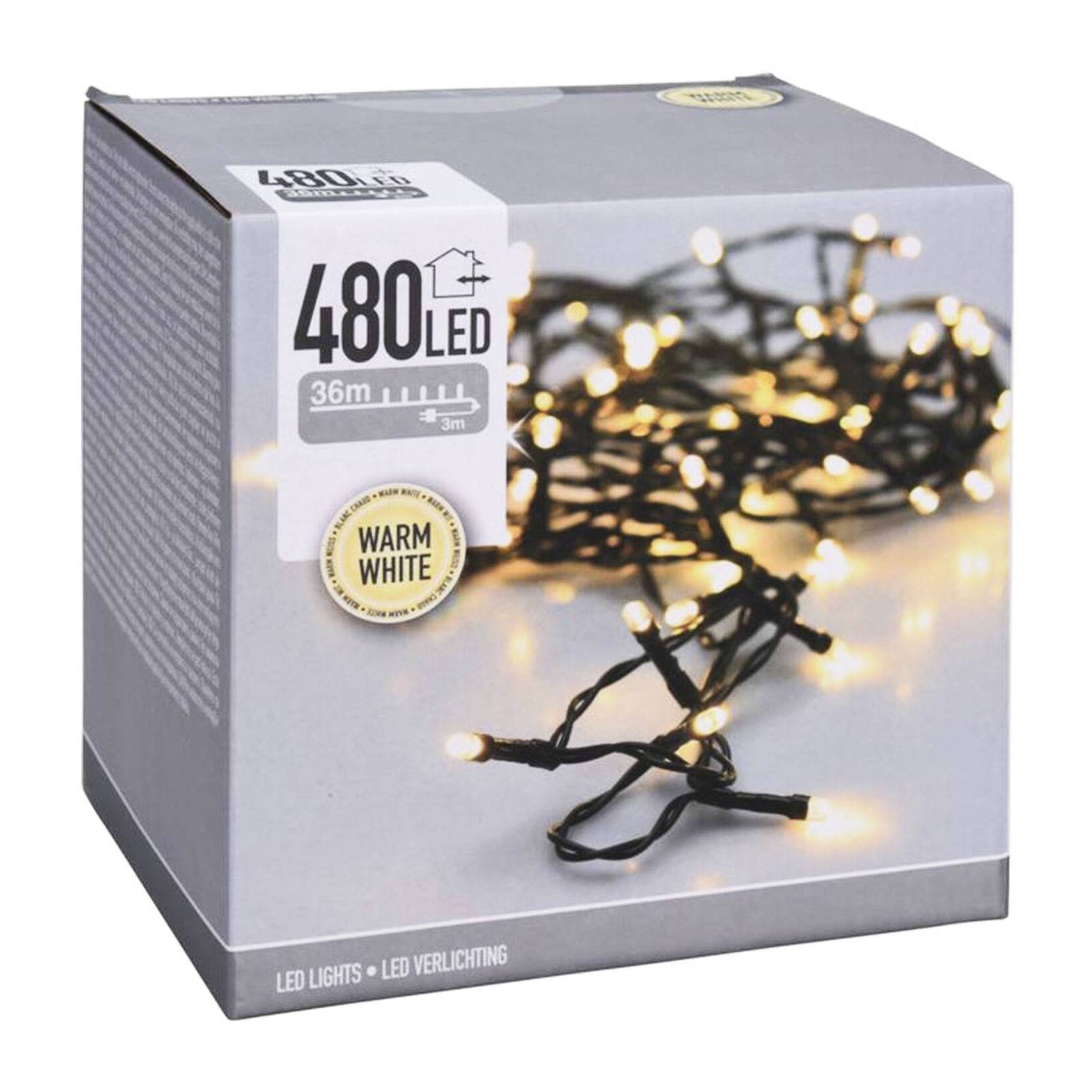 guirnaldas con 480 luces led en blanco cálido - cable 3m