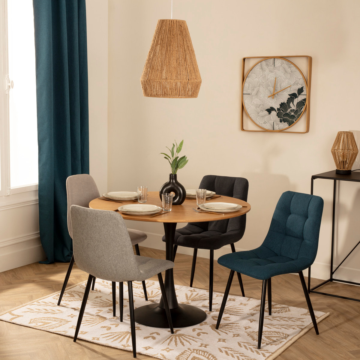 Chaise "Sirac" bleu canard