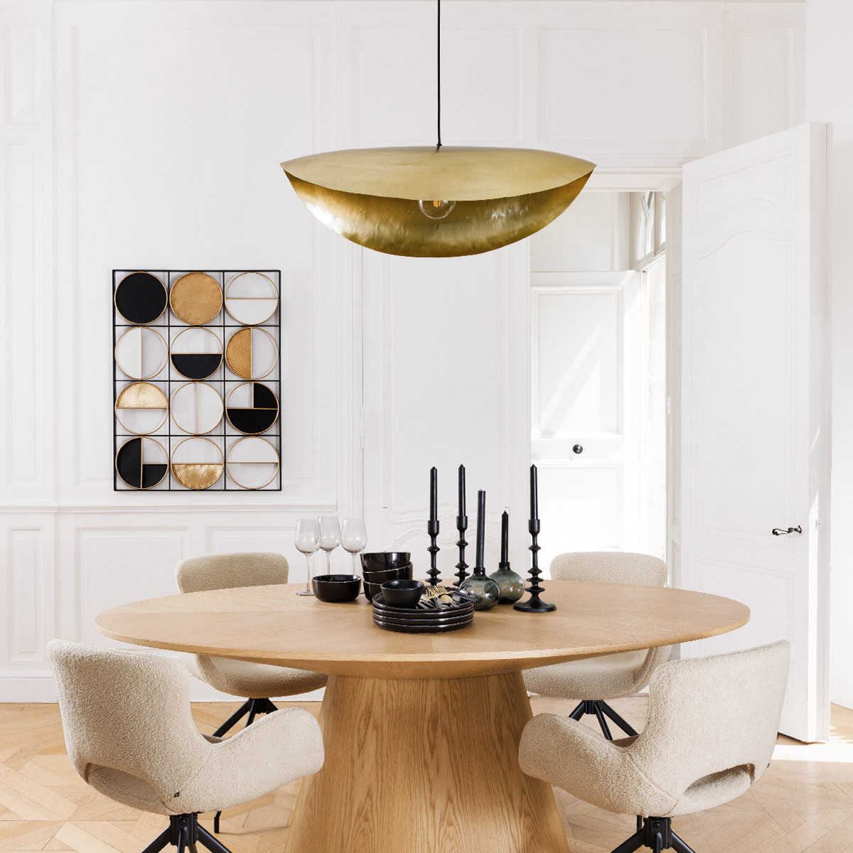 Déco murale "Zak" métal doré 76x102cm