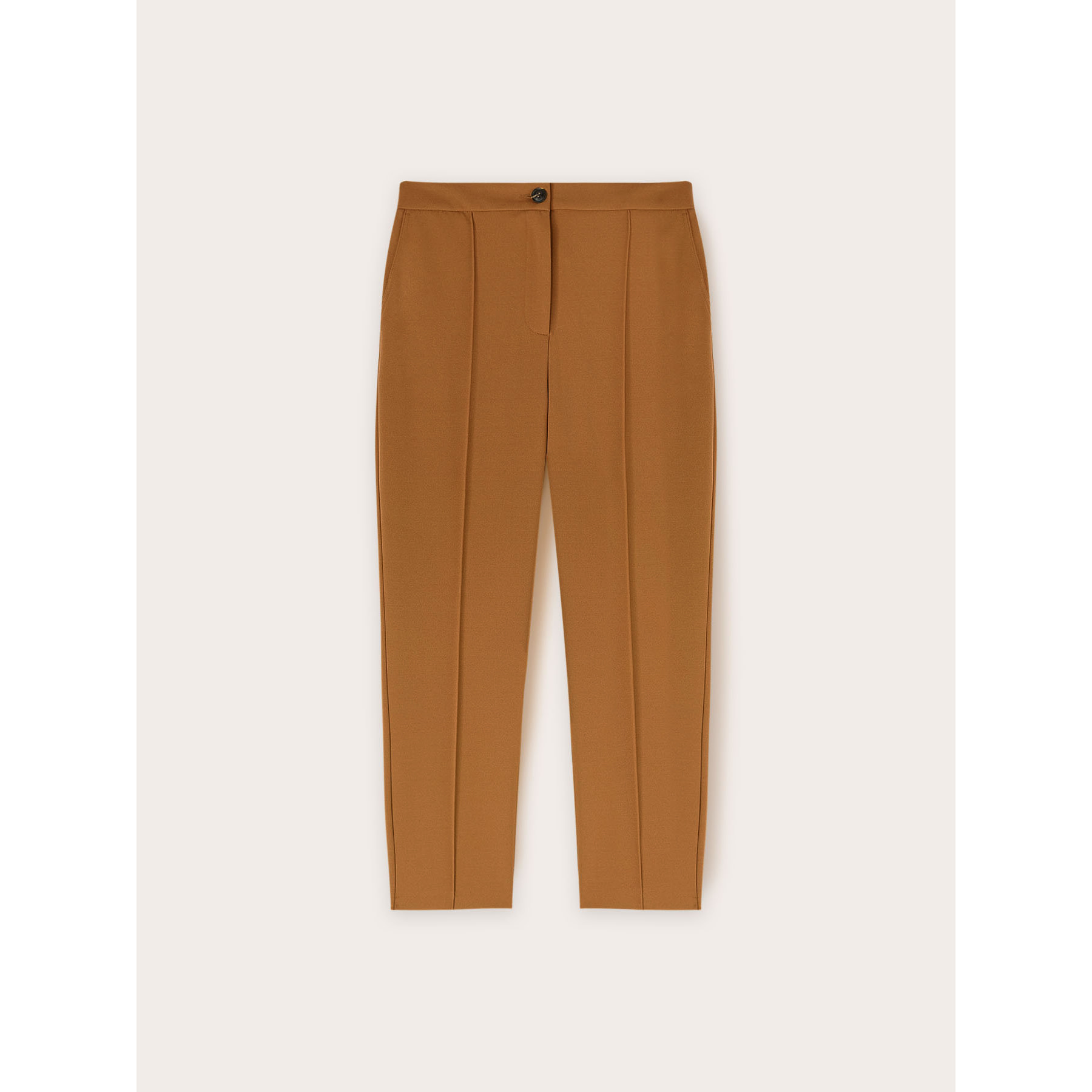 Motivi - Pantalones regulares de tejido crepé - Marrón