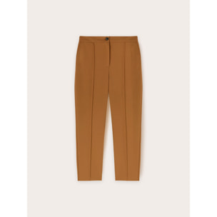 Motivi - Pantalones regulares de tejido crepé - Marrón