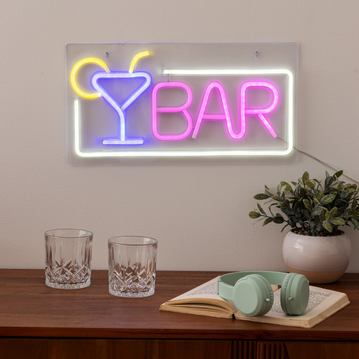 Tube néon mural led "Bar" L 42cm
