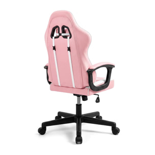 Silla gaming reclinable y con altura ajustable en rosa y blanco Raptor Rosa - Blanco