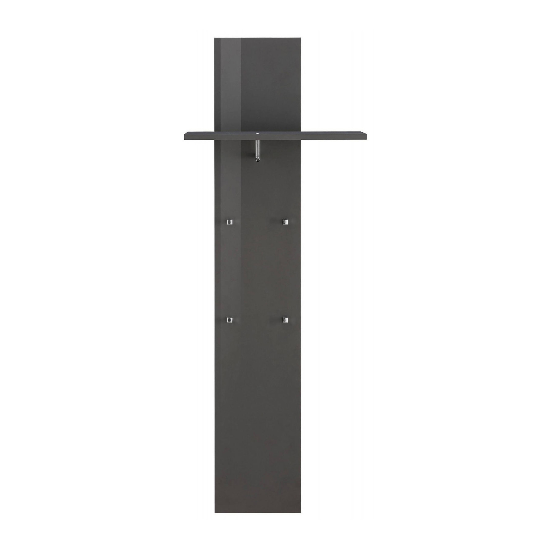 Mobile da ingresso Etesia, Entratina moderna multifunzione, Armadietto multiuso per atrio, 100% Made in Italy, cm 50x27h140, Antracite lucido
