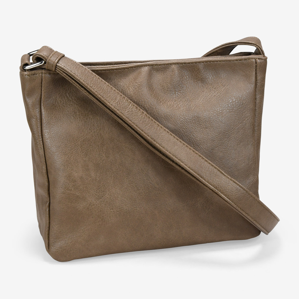 Bolso bandolera marrón con solapa efecto leopardo