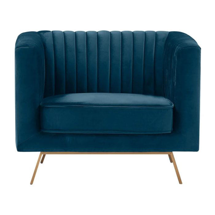 Fauteuil en velours bleu foncé - Gatsby