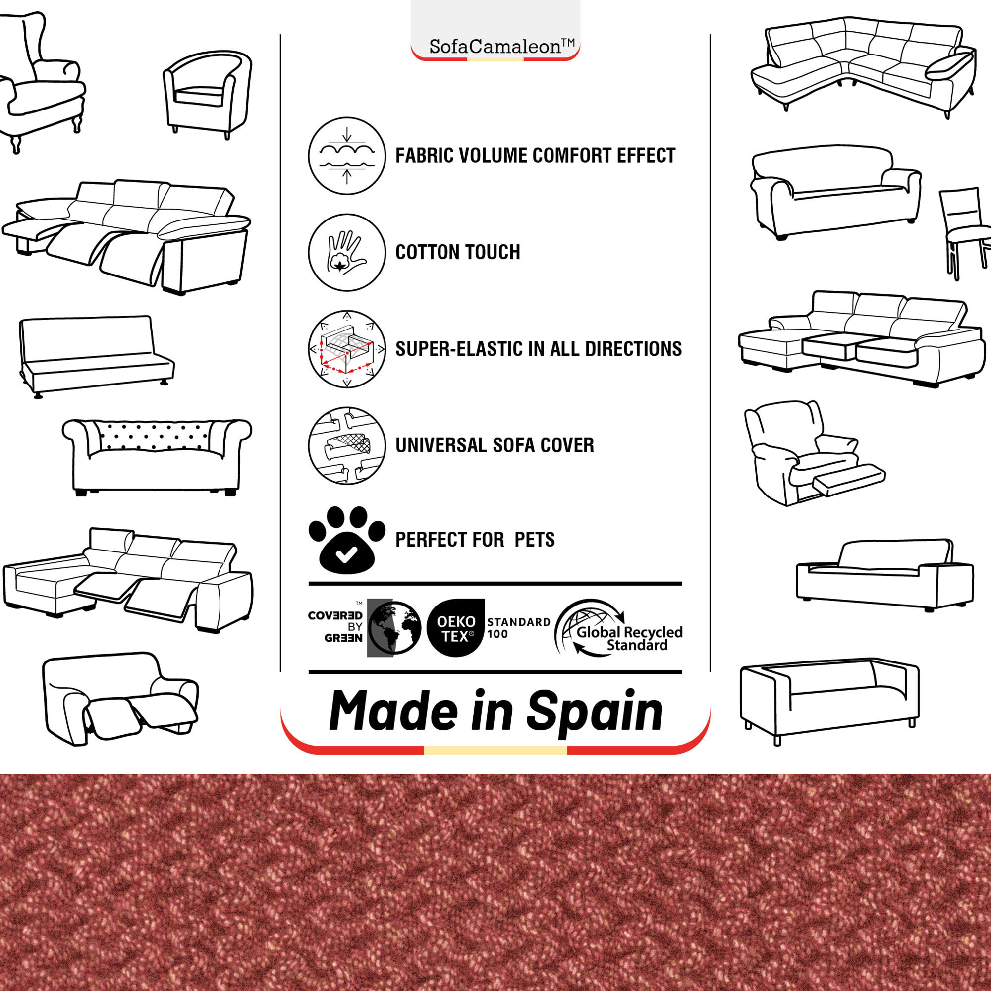 Funda Súper Elástica para SOFÁ modelo WONDER