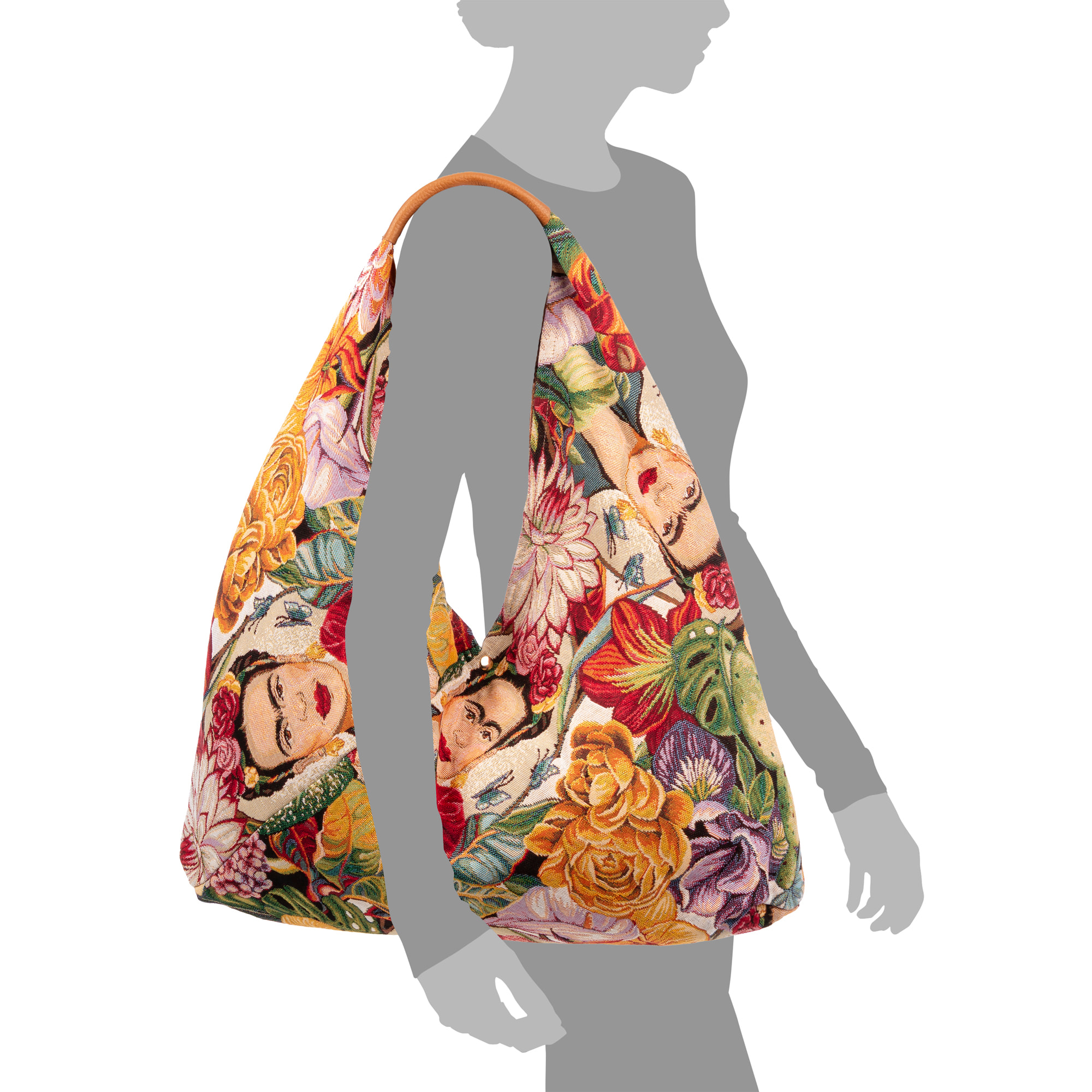 Banzi bolso Shopper de algodón, con asa en cuero. Diseño exclusivo.