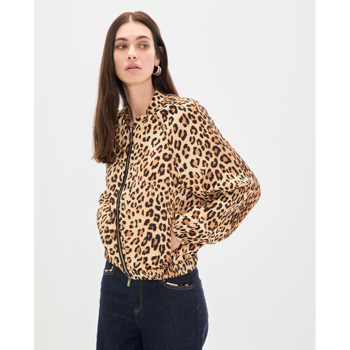 bomber in raso con stampa