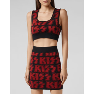 PHILIPP PLEIN Knit Compose Top+Skirt Rock band