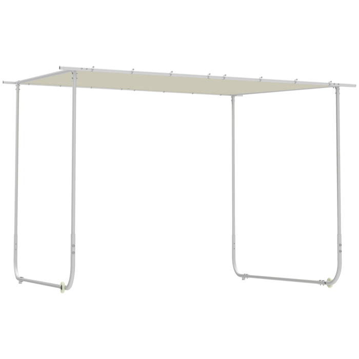 Pérgola 3x3 m Cenador de Jardín con Ruedas Protección UV 30+ Impermeable Sacos de Arena y Marco de Acero para Patio Terraza Balcón Crema