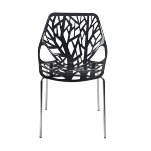 Chaise ajourée et empilable avec pieds métal chromé - QUEEN 3