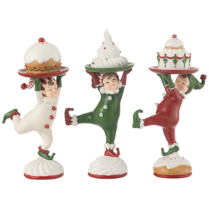 J-Line figurine Elf Patisserie - polyrésine - mix - 3 pcs