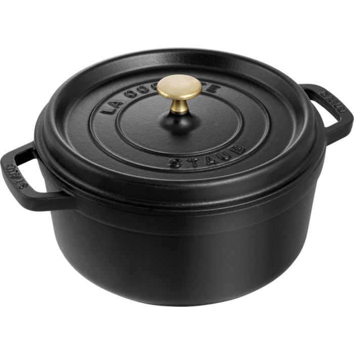 Cocotte en Fonte, Ronde, Noir Mat