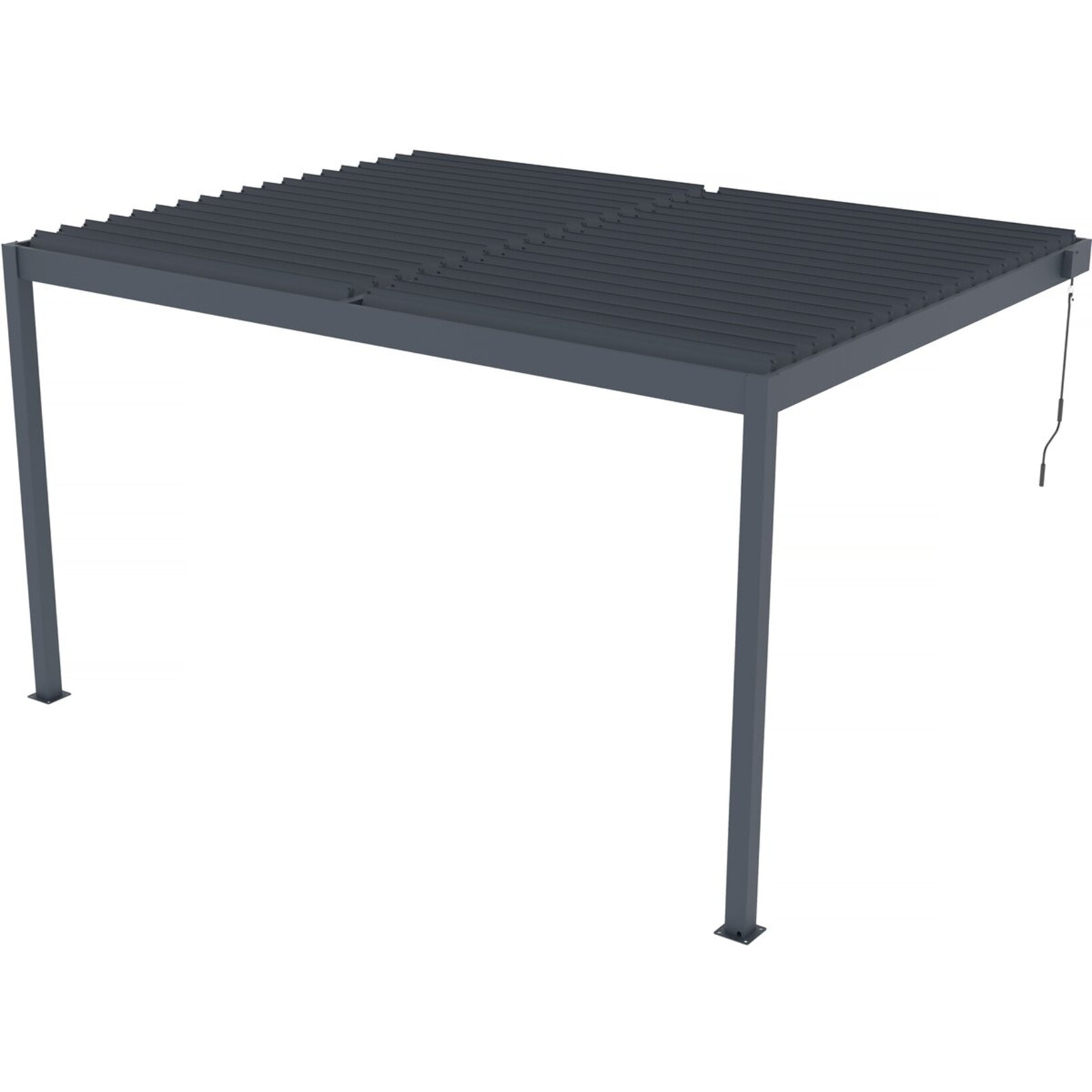 Pergola adossée en aluminium "Windsor" - Gris anthracite - 3 x 4 m