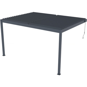 Pergola adossée en aluminium "Windsor" - Gris anthracite - 3 x 4 m