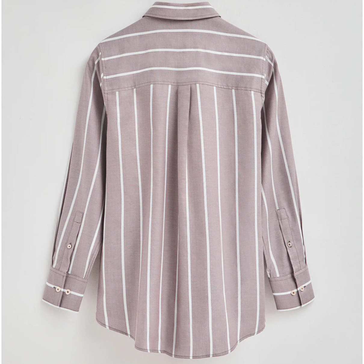 Camisa de rayas rosa taupe de corte relajado con logo Rigby Go