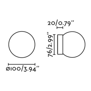 PING Lampada da parete/plafoniera nera