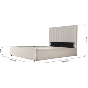 Lit avec coffre "Mia" - 140 x 190 cm - Beige
