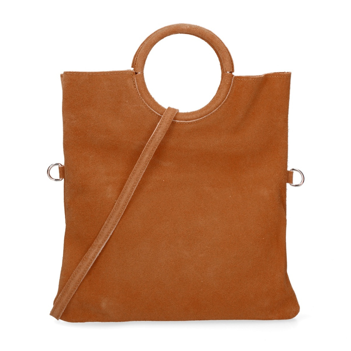 Borsa a mano da donna Made in Italy - Modello Zelia - Pelle scamosciata - 29.0 x 30.0 x 1.0 cm