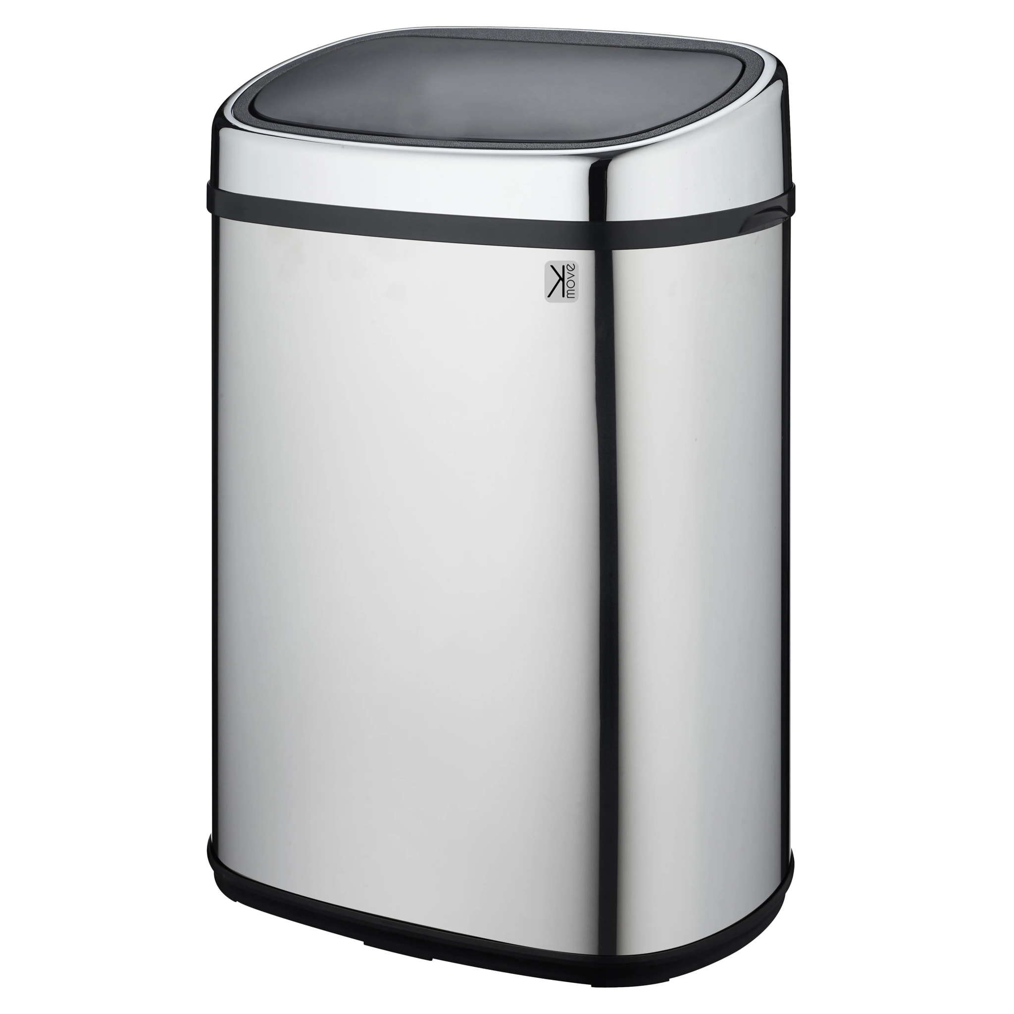 Poubelle push inox CITY argent 48L