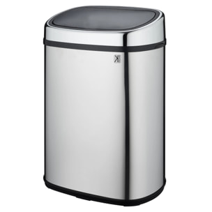 Poubelle push inox CITY argent 48L