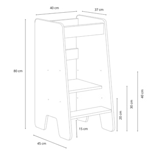 Torre Montessoriana Kitchen Helper Bianco e Quercia