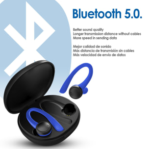 Auriculares TWS T7 Pro deportivos anti caída, Bluetooth 5.0, batería de 40mAh y base de carga de 400mAh