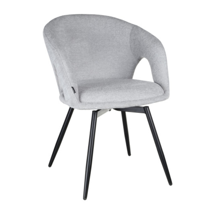 Chaise rotative 180° en tissu doux avec accoudoirs - AMBRE
