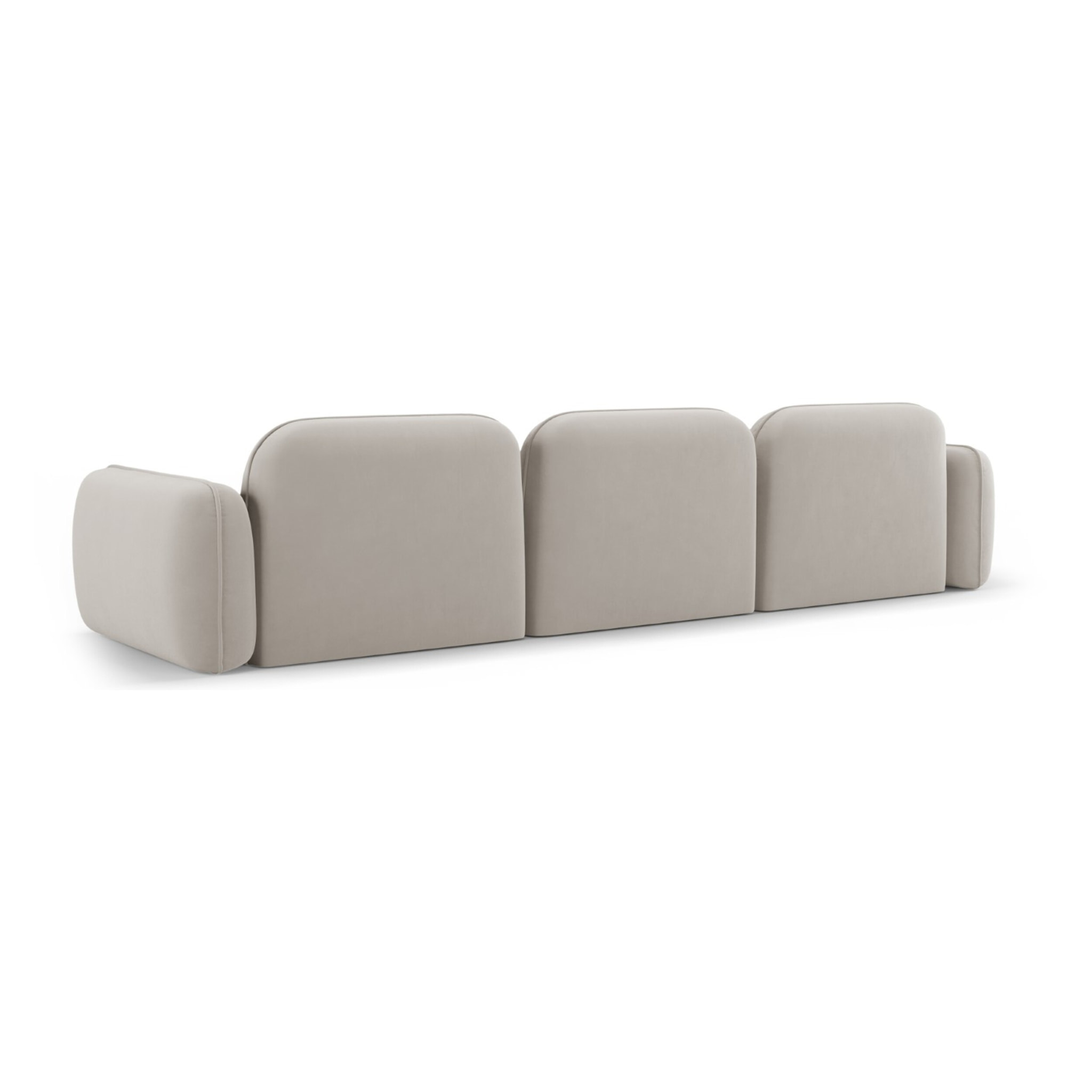 Canapé modulable "Lucien" 4 places en velours beige clair