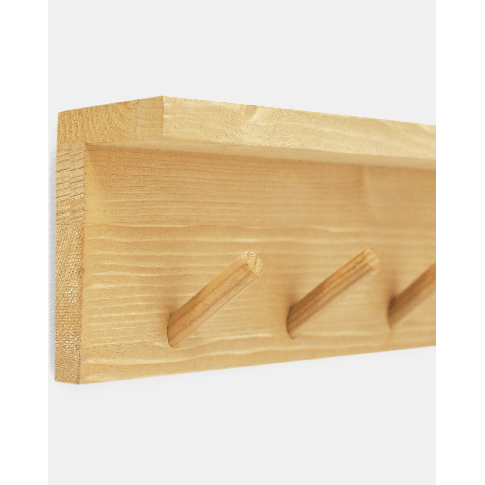 Colgador de pared de madera maciza en tono olivo de 61x9,5cm Alto: 9.5 Largo: 61 Ancho: 5.5