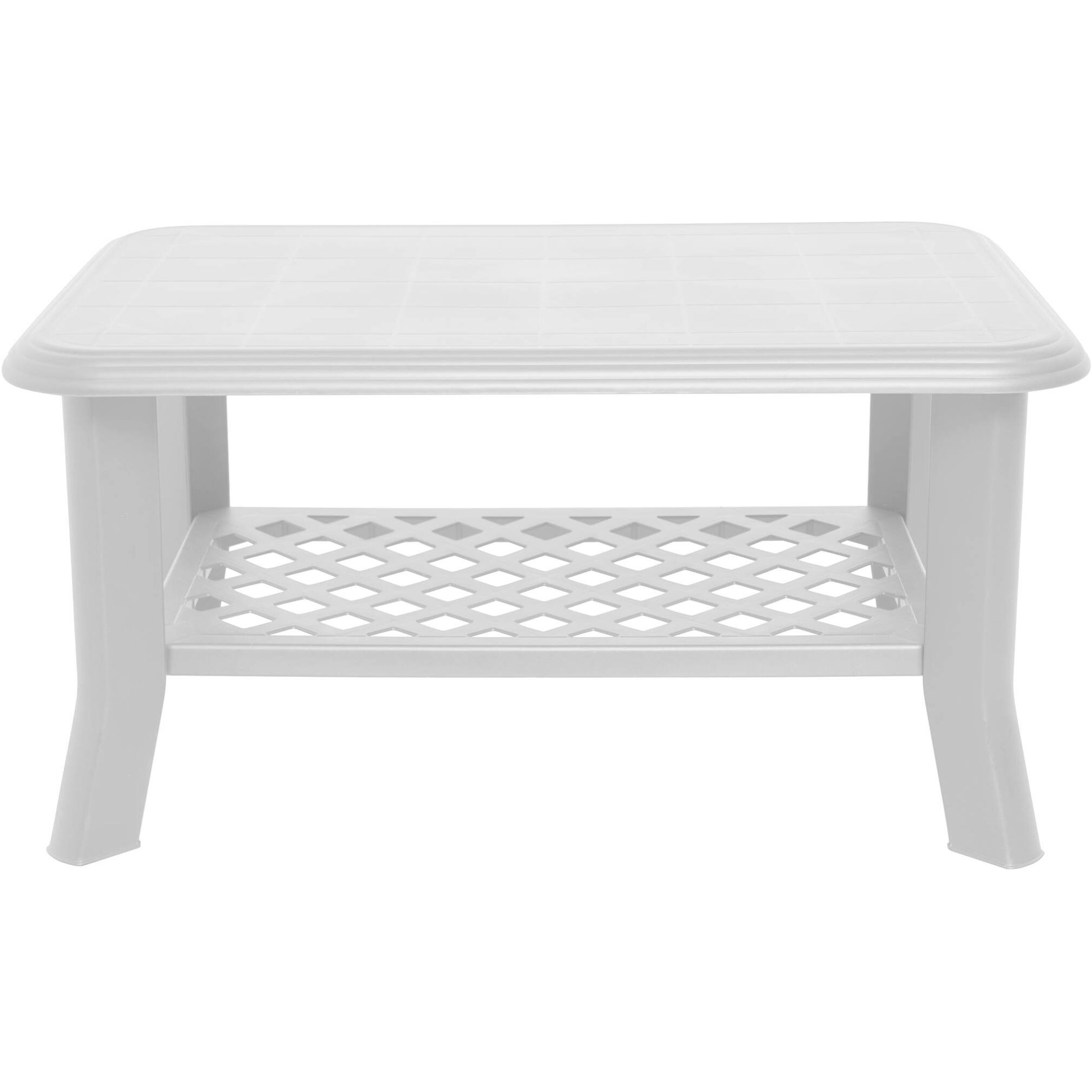 Tavolino con portariviste, Made in Italy, colore bianco, Misure 90 x 46 x 60 cm