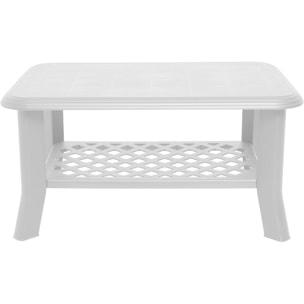 Tavolino con portariviste, Made in Italy, colore bianco, Misure 90 x 46 x 60 cm