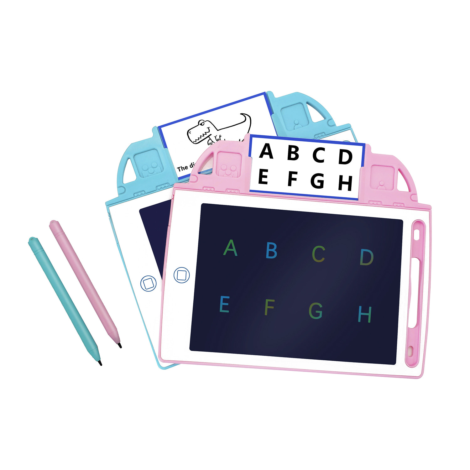 Tableta de dibujo y escritura LCD de 8,4 pulgadas, fondo multicolor. Portátil, con bloqueo de borrado. Incluye tarjetas de aprendizaje para escribir y dibujar.