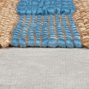 Tapis en jute Medina bleu Bleu