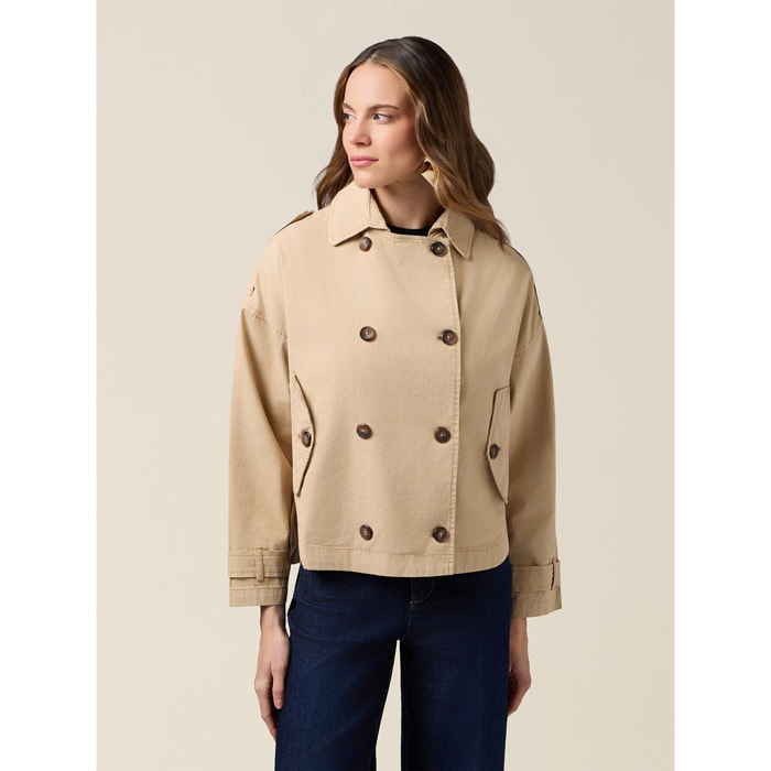 Oltre - Trench corto de algodón - Beige