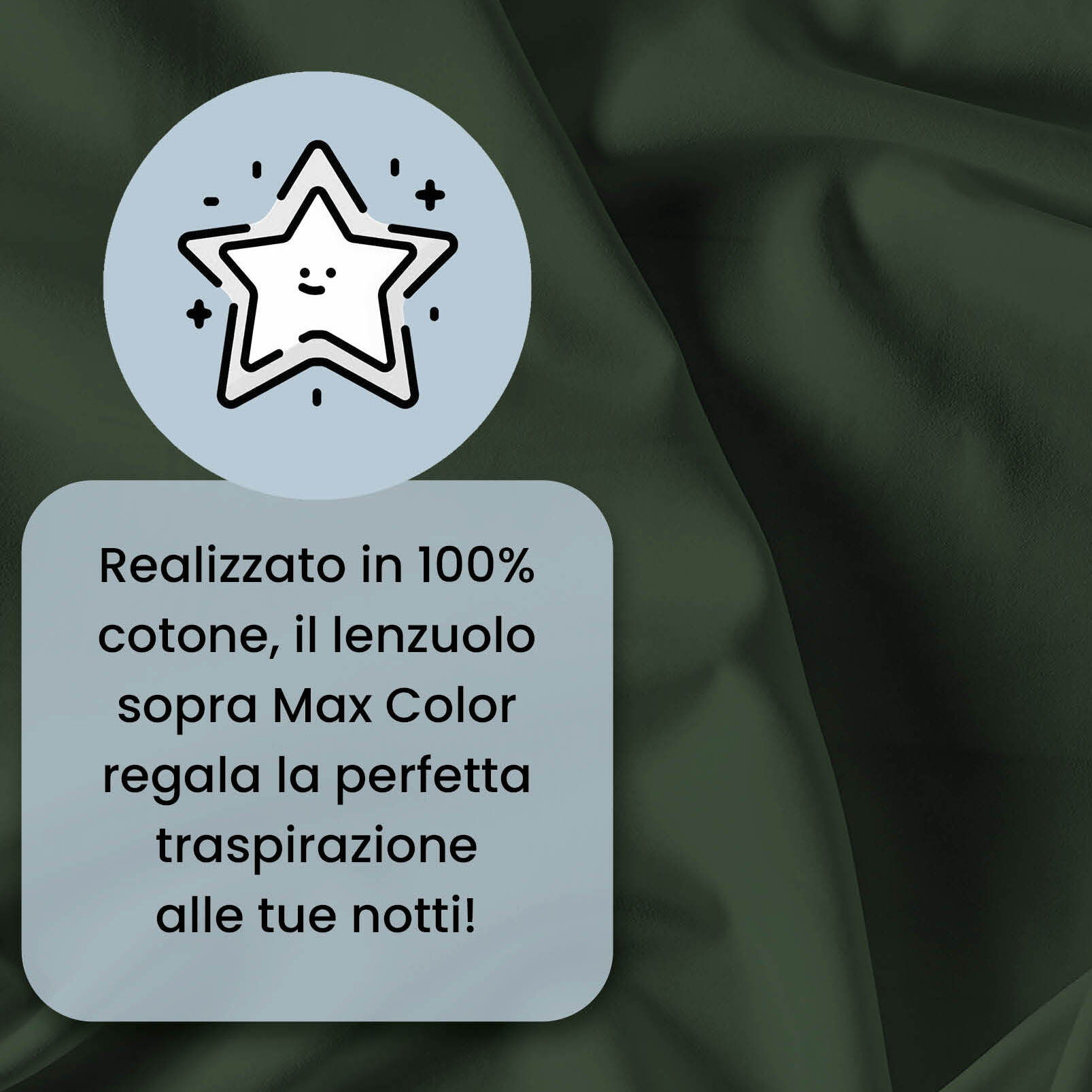 LENZUOLO SOPRA MAX COLOR, 100% Cotone, Tinta Unita, Made in Italy - VERDE OLIVA