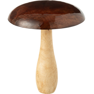 J-Line décoration Champignon Brillant - bois - naturel/brun - large