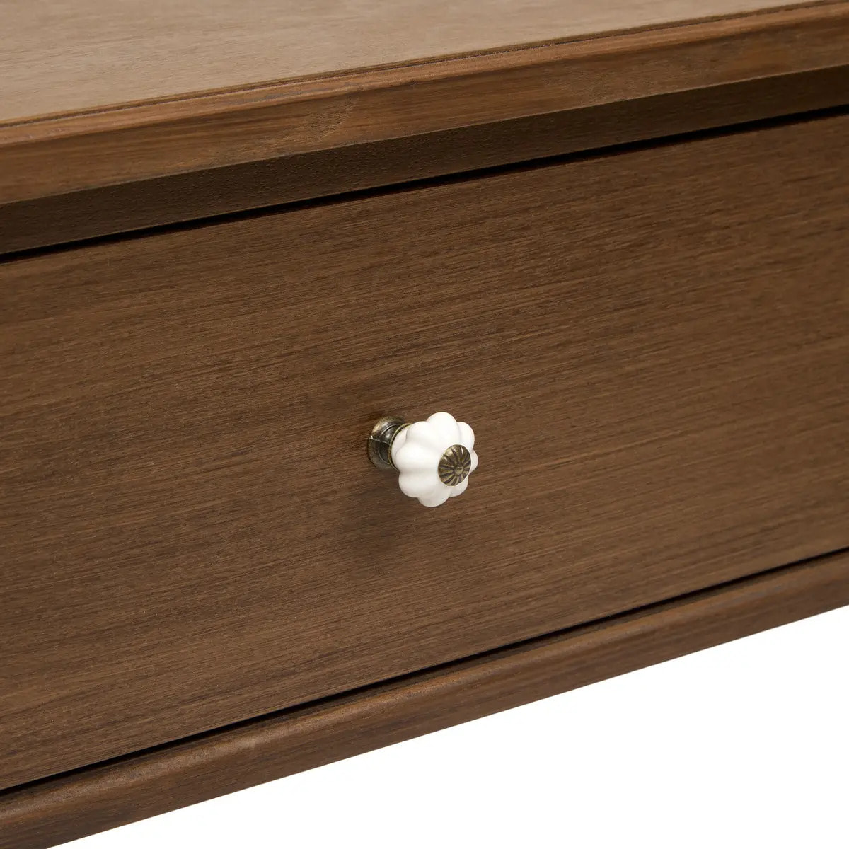 Console Mona rectangulaire 35x100cm 2 tiroirs marron