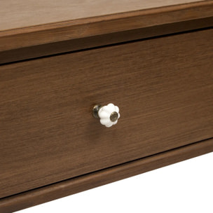 Console Mona rectangulaire 35x100cm 2 tiroirs marron