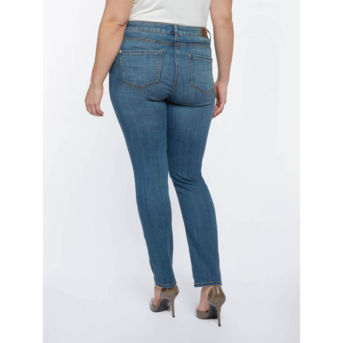 Fiorella Rubino - Vaqueros skinny push up modelo Giada - Azul