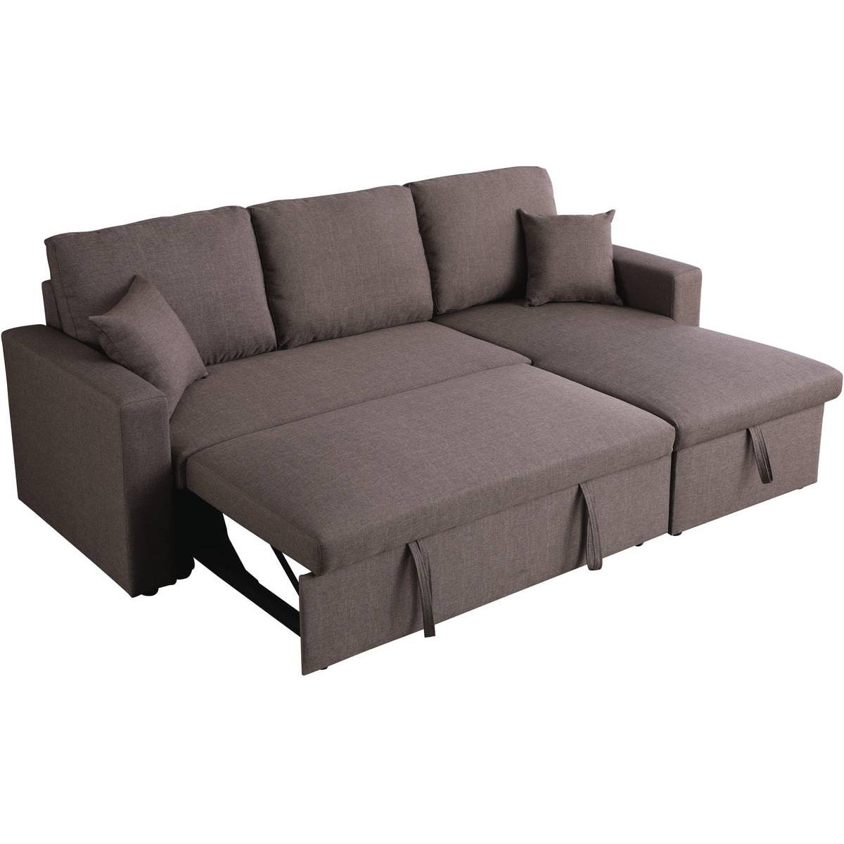 Canapé d'angle convertible/ réversible avec coffre "Alain" - 3 places - Taupe