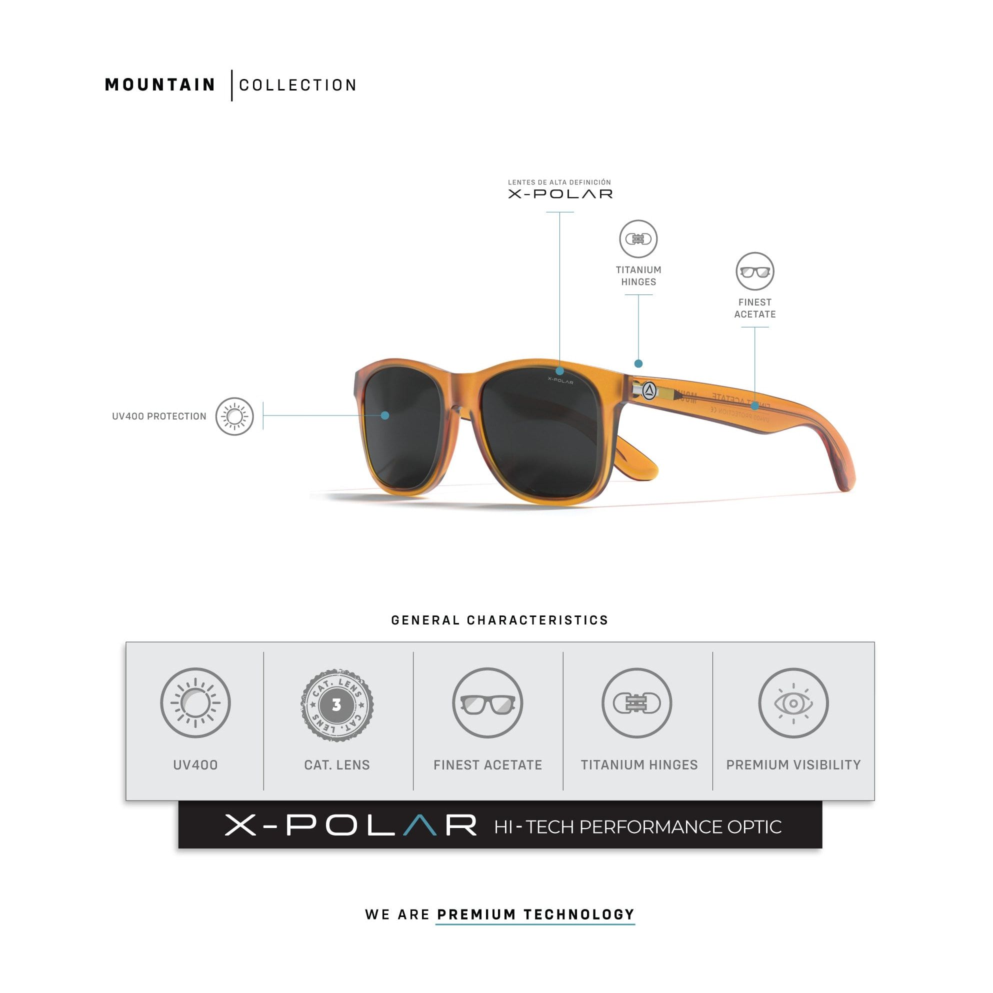 Gafas de Sol Uller Mountain Orange / Black para hombre y para mujer